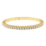 14K YELLOW GOLD 5.00CT ROUND DIAMOND LADIES FLEXIBLE BANGLE
