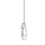 10K WHITE GOLD 3/4CT ROUND/PEAR DIAMOND LADIES PENDANT WITH CHAIN (CENTER STONE PEAR DIAMOND 1/2CT) - Image 2