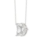 10K White Gold Diamond Initial “D” Pendant 2 1/3CT Fancy Cut Ladies Alphabet Charm with Chain - Image 2
