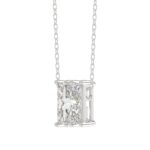 10K White Gold Diamond Initial “H” Pendant 1 1/3CT Fancy Cut Ladies Alphabet Charm with Chain - Image 2