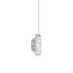 14K WHITE GOLD 1 1/4CT ROUND/BLUE EMERALD DIAMOND LADIES PENDANT WITH CHAIN (BLUE EMERALD DIAMOND 1.00CT) - Image 3
