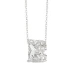 14K WHITE GOLD 1 5/8CT FANCY CUT ALPHABET DIAMOND LADIES PENDANT WITH CHAIN - Image 3