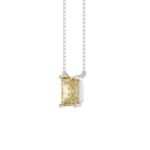 14K WHITE GOLD 1.00CT YELLOW RADIANT DIAMOND LADIES PENDANT - Image 3