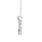 14K WHITE GOLD 2.00CT PEAR/OVAL DIAMOND LADIES PENDANT WITH CHAIN (PEAR BLUE 1.00CT/OVAL DIAMOND 1/2CT) - Image 2