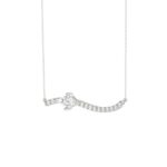 14K WHITE GOLD 3/4CT ROUND/LOZELGE DIAMOND LADIES NECKLACE - Image 3