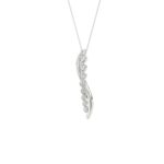 14K WHITE GOLD 3/8CT ROUND DIAMOND LADIES PENDANT WITH CHAIN - Image 3