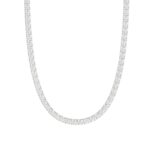 14K WHITE GOLD 4 3/4CT 18" ROUND DIAMOND LADIES TENNIS NECKLACE