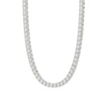 14K WHITE GOLD 4 3/4CT 18" ROUND DIAMOND LADIES TENNIS NECKLACE - Image 3