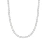 14K WHITE GOLD 4.00CT 16" ROUND DIAMOND LADIES TENNIS NECKLACE