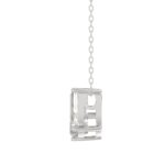 14K WHITE GOLD 7/8CT FANCY CUT ALPHABET DIAMOND LADIES PENDANT WITH CHAIN - Image 2