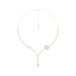 14K YELLOW GOLD 4.00CT ROUND/PEARL/PEAR DIAMOND LADIES NECKLACE