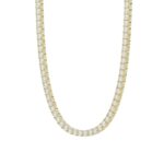 14K YELLOW GOLD 7 3/4CT 18" ROUND DIAMOND LADIES TENNIS NECKLACE - Image 3