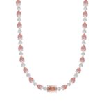 LADIES NECKLACE 15CT ROUND/PEAR/OVAL DIAMOND 14K WHITE/ROSE GOLD