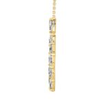 LADIES PENDANT WITH CHAIN  2 1/2CT MARQUISE/PEAR DIAMOND 14K YELLOW GOLD - Image 2