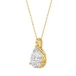 LADIES SOLITAIRE PENDANT 2 1/2CT PEAR DIAMOND 14K YELLOW GOLD - Image 3