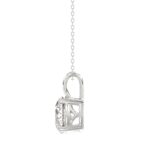 LADIES SOLITAIRE PENDANT 3CT ROUND DIAMOND 14K WHITE GOLD WITH CHAIN - Image 2