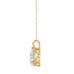 LADIES SOLITAIRE PENDANT WITH CHAIN 1 1/2CT PEAR DIAMOND 14K YELLOW GOLD - Image 2