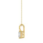 LADIES SOLITAIRE PENDANT WITH CHAIN 1 1/2CT PRINCESS DIAMOND 14K YELLOW GOLD - Image 2