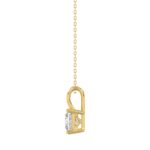 LADIES SOLITAIRE PENDANT WITH CHAIN 1CT PRINCESS DIAMOND 14K YELLOW GOLD - Image 2