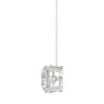 LADIES SOLITAIRE PENDANT WITH UNDER-PASS CHAIN 3CT ROUND DIAMOND 14K WHITE GOLD - Image 2