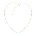 Luxury Round/Pearl Diamond Necklace 10K Yellow Gold 1/3CT Elegant Ladies Jewelry (Color F-G -Clarity VS1/VS2)