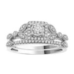 LADIES ENGAGEMENT RING 0.20CT ROUND DIAMOND 10K WHITE GOLD
