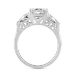LADIES RING 3CT PRINCESS/TRILLION DIAMOND 14K WHITE GOLD (CENTER STONE PRINCESS DIAMOND 2CT ) - Image 2