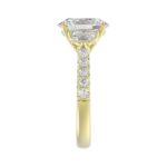 LADIES RING 3CT ROUND/OVAL/HALF MOON DIAMOND 14K YELLOW GOLD (CENTER STONE OVAL DIAMOND 2CT ) - Image 4