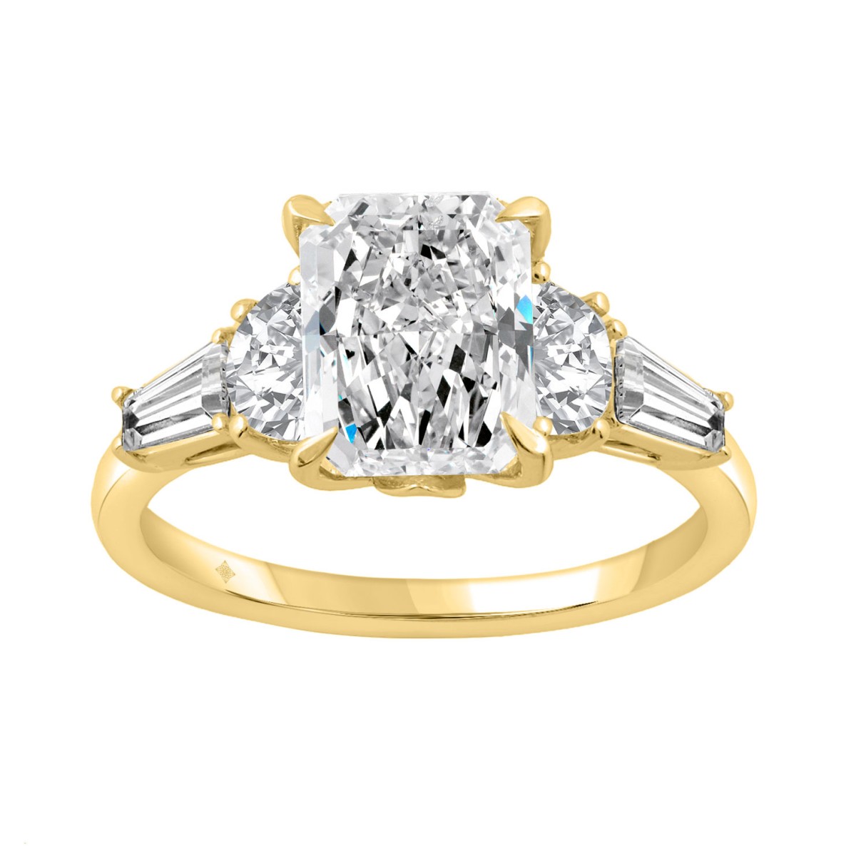 14K YELLOW GOLD 4.00CT RADIANT/HALF MOON/TAPER BAGUETTE DIAMOND LADIES RING 1 14K YELLOW GOLD 4.00CT RADIANT/HALF MOON/TAPER BAGUETTE DIAMOND LADIES RING - Image 1