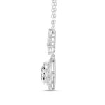 LADIES NECKLACE WITH CHAIN 2 1/2CT ROUND/PEAR DIAMOND 14K WHITE GOLD (CENTER STONE PEAR DIAMOND 1 1/2CT ) - Image 2