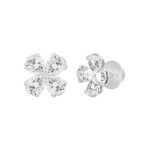 LADIES EARRINGS 1 1/3CT PEAR DIAMOND 14K WHITE GOLD - Image 2