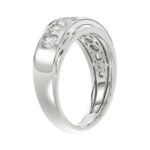 Luxury 14K White Gold 1.00Ct Men's Round Cut Lab Grown Diamond Band - Image 3