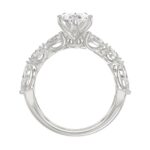 14K White Gold Bridal Fashion Ring for Ladies 4CT Round & Marquise& Pear Cut Diamonds 3.00CT Marquise Center stone (Color F-G -Clarity VS1/VS - Image 2