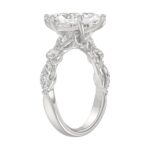 14K White Gold Bridal Fashion Ring for Ladies 4CT Round & Marquise& Pear Cut Diamonds 3.00CT Marquise Center stone (Color F-G -Clarity VS1/VS - Image 3