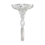 14K White Gold Bridal Fashion Ring for Ladies 4CT Round & Marquise& Pear Cut Diamonds 3.00CT Marquise Center stone (Color F-G -Clarity VS1/VS - Image 4