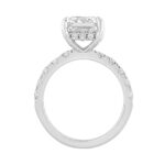 Elegant 14K White Gold Ladies Ring Featuring 6.00Ct Round And Emerald Cut Diamonds Crafted For Timeless Brilliance And Luxury.5.00Ct Emerald Center St - Image 2