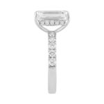 Elegant 14K White Gold Ladies Ring Featuring 6.00Ct Round And Emerald Cut Diamonds Crafted For Timeless Brilliance And Luxury.5.00Ct Emerald Center St - Image 3