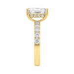 Elegant 14K Yellow Gold Ladies Ring With 4.00Ct Round And Radiant Diamonds In A Sparkling Hidden Halo Ring 3.00Ct Radiant Center Stone (Color F-G -Cla - Image 3