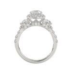 21K PLATINUM LADIES RING 3 1/4CT ROUND/ELONGATED OVAL/TRAPEZOID/BAGUETTE DIAMOND (CENTER STONE ELONGATED OVAL DIAMOND 2CT) - Image 4