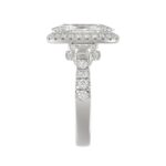 21K PLATINUM LADIES RING 3 1/4CT ROUND/ELONGATED OVAL/TRAPEZOID/BAGUETTE DIAMOND (CENTER STONE ELONGATED OVAL DIAMOND 2CT) - Image 3
