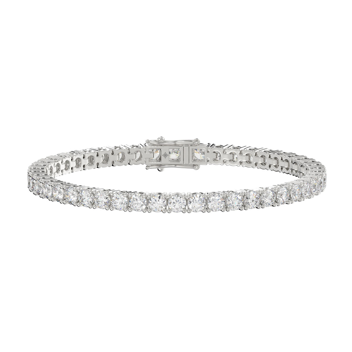 LADIES BRACELET 5CT ROUND DIAMOND 14K WHITE GOLD 1 LADIES BRACELET 5CT ROUND DIAMOND 14K WHITE GOLD - Image 1