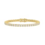 LADIES BRACELET 5CT ROUND DIAMOND 14K YELLOW GOLD