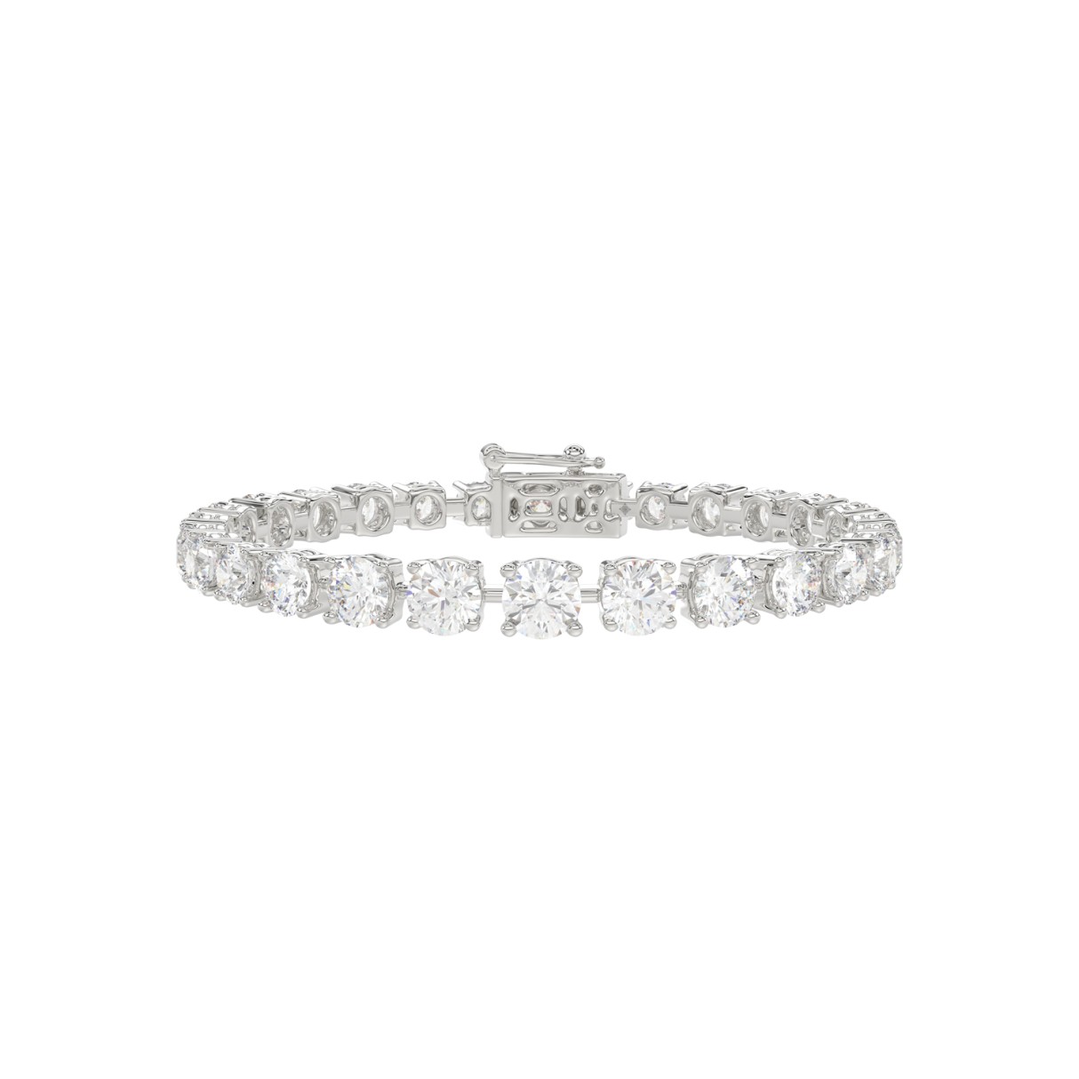 LADIES BRACELET 6 1/2CT ROUND DIAMOND 14K WHITE GOLD 1 LADIES BRACELET 6 1/2CT ROUND DIAMOND 14K WHITE GOLD - Image 1