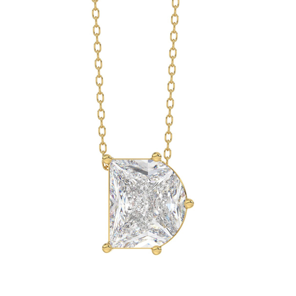 14K YELLOW GOLD 2 1/3CT FANCY CUT ALPHABET DIAMOND LADIES PENDANT WITH CHAIN 1 14K YELLOW GOLD 2 1/3CT FANCY CUT ALPHABET DIAMOND LADIES PENDANT WITH CHAIN - Image 1