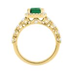 14K YELLOW GOLD 3 1/4CT ROUND/EMERALD DIAMOND LADIES RING (CENTER STONE GREEN EMERALD DIAMOND 2 1/2CT) - Image 2
