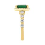 14K YELLOW GOLD 3 1/4CT ROUND/EMERALD DIAMOND LADIES RING (CENTER STONE GREEN EMERALD DIAMOND 2 1/2CT) - Image 3