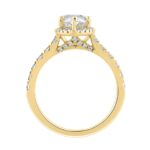 Luxury 14K Yellow Gold 3 3/4Ct Round & Marquise Diamond Halo Ring Elegant Bridal Engagement Ring For Women 3Ct Marquise Center Stone (Color F-G -C - Image 3