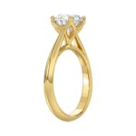 LADIES SOLITAIRE RING 2CT ROUND DIAMOND 14K YELLOW GOLD - Image 2
