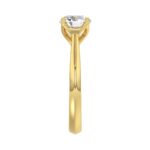 LADIES SOLITAIRE RING 2CT ROUND DIAMOND 14K YELLOW GOLD - Image 3