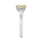 14K WHITE GOLD 3 1/4CT ROUND/YELLOW CUSHION DIAMOND LADIES RING (CENTER STONE YELLOW CUSHION DIAMOND 3CT) - Image 3